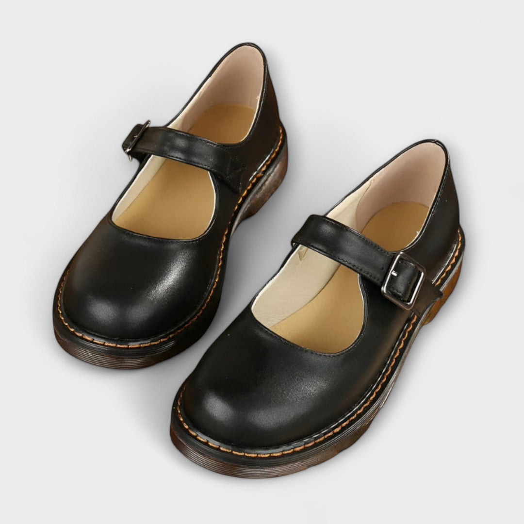 Comfortable women's Mary Jane flats with a stylish low heel, perfect for all-day daily wear & walking.