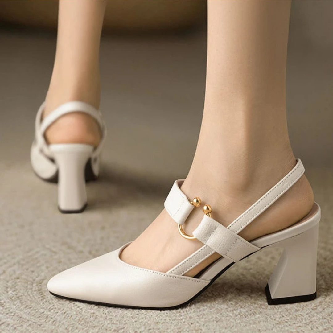 Stylish women's comfort heels with orthopedic design for supportive all-day wear. Elegant fashion footwear.