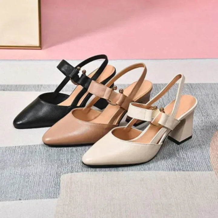 Supportive women's comfort heels with orthopedic design, blending elegant style with all-day wear for dress.