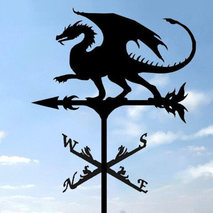 Handcrafted metal weather vane, a beautiful and functional wind direction indicator for gardens.