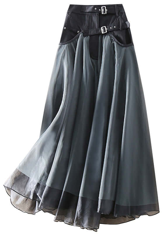 Stylish women's black high waist long mesh skirt, elegant and versatile for modern fashion trends.
