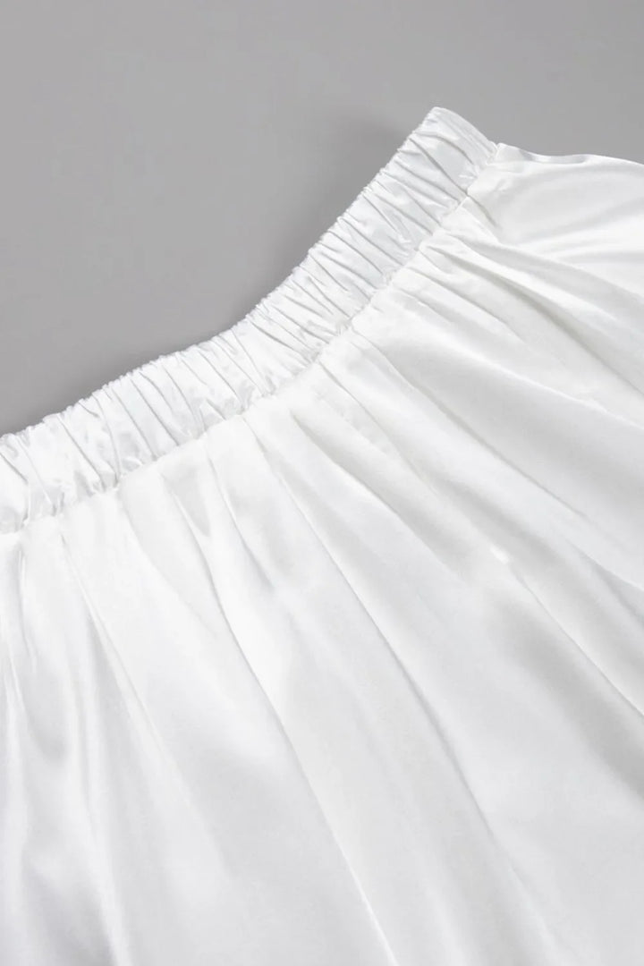 Summer-ready women's flowy maxi skirt, offering an elegant long silhouette and comfortable fashion.