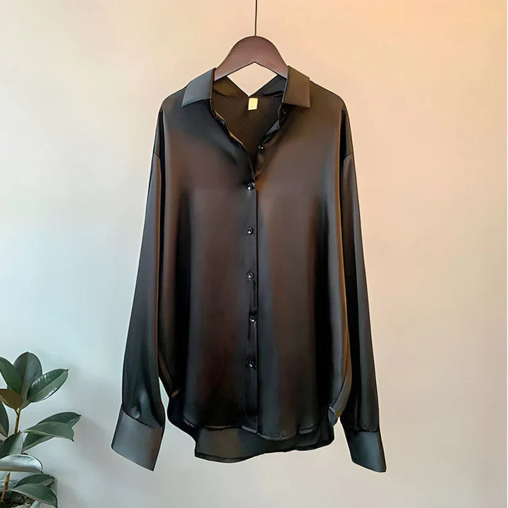 Casual chic women's flowy blouse, elegant long sleeve top for comfortable yet sophisticated style.
