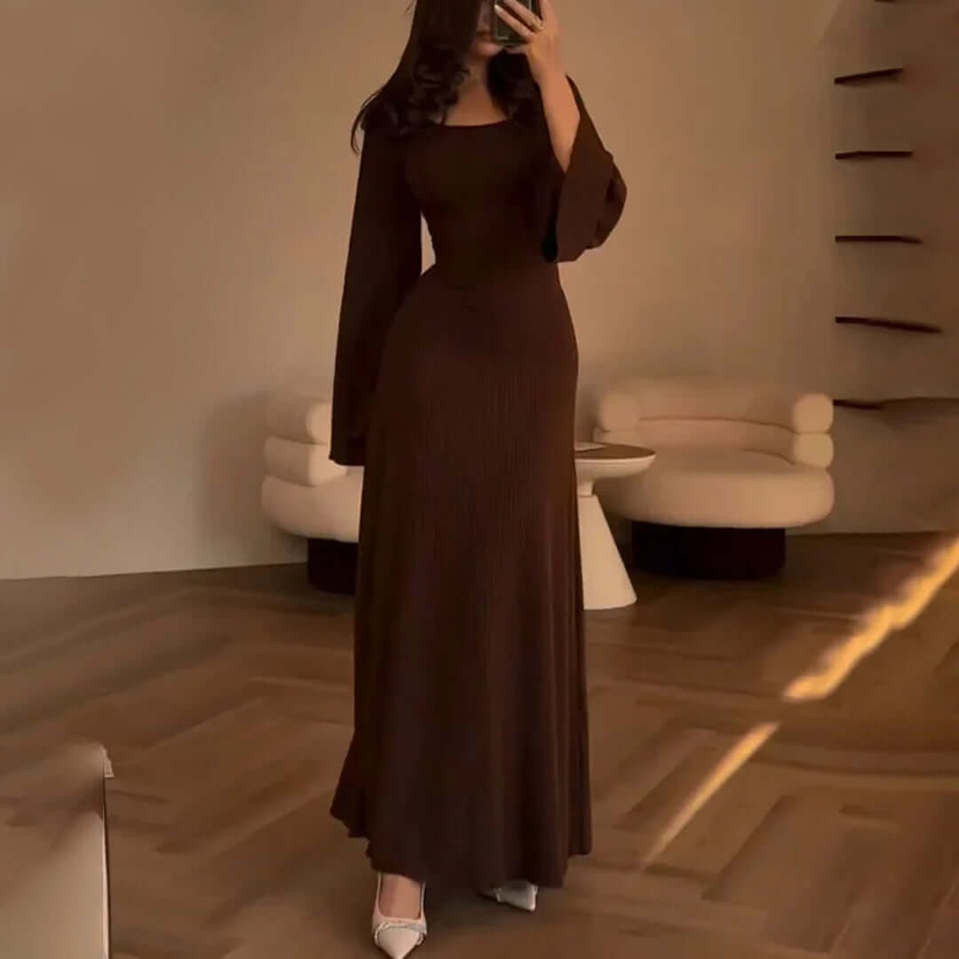 Versatile women's flowy maxi dress. Elegant for evening, comfortable for summer casual wear. Effortless style.