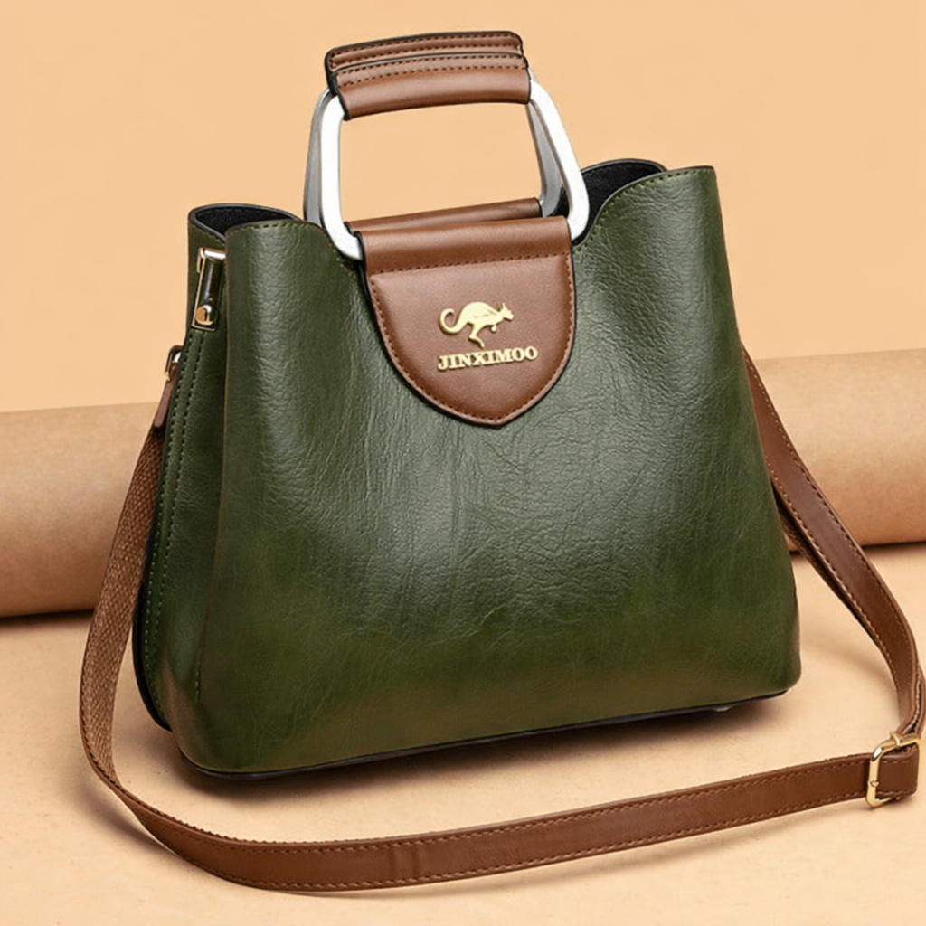 Women's elegant genuine leather handbag, a chic shoulder bag for daily fashion and versatility.