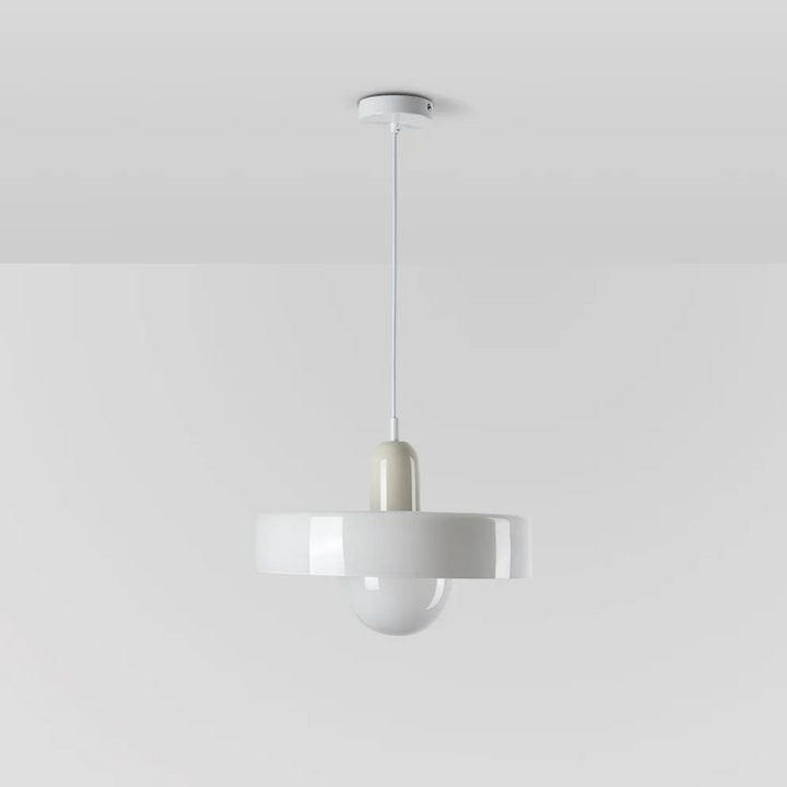 Bedroom light: Elegant LED glass globe pendant, adjustable for perfect ambiance.