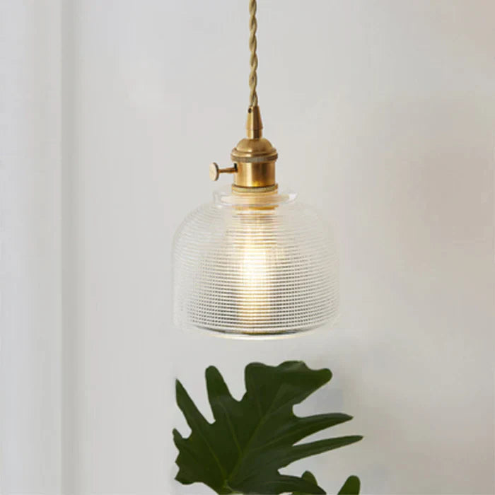 Modern glass ceiling fixture, elegant design, transparent for dining room lighting & home decor.