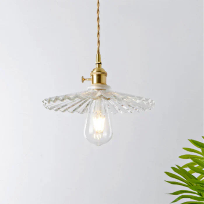 OpulentGlow clear glass pendant lamp, industrial style for dining rooms & kitchens, hanging light.