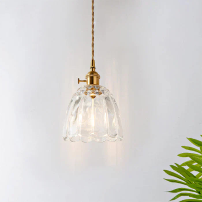 OpulentGlow glass pendant light, modern ceiling fixture, dining room & kitchen island lighting.