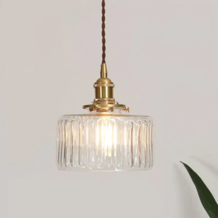 OpulentGlow dining room pendant light, clear glass & modern industrial style ceiling fixture.