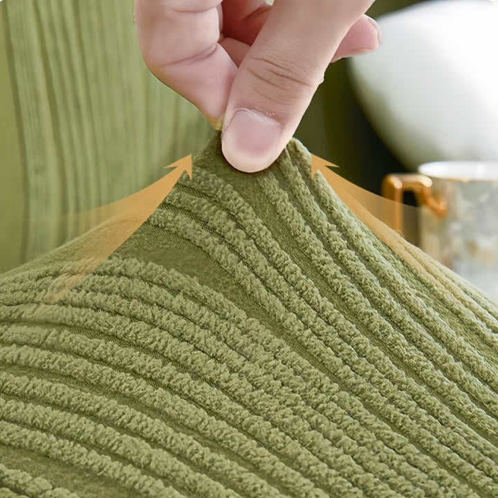 Elegant jacquard sofa cover with velvet texture, anti-scratch, stretchable and pet-friendly, ideal for stylish protection.