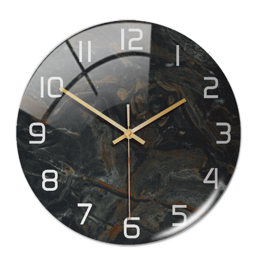 Luxury marble-pattern wall clock, a functional yet artistic modern home decor accent.