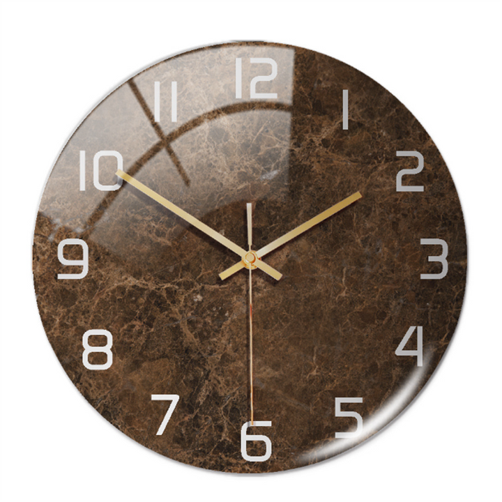 Decorative wall clock in a chic marble design, enhancing any modern living space.