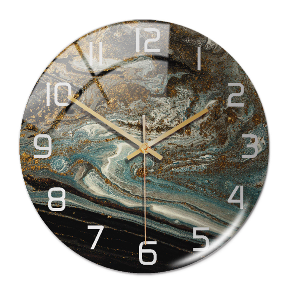 Modern and elegant marble-style wall clock, a beautiful focal point for home decor.