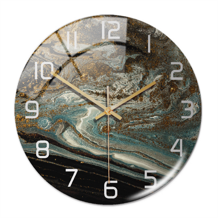 Modern and elegant marble-style wall clock, a beautiful focal point for home decor.