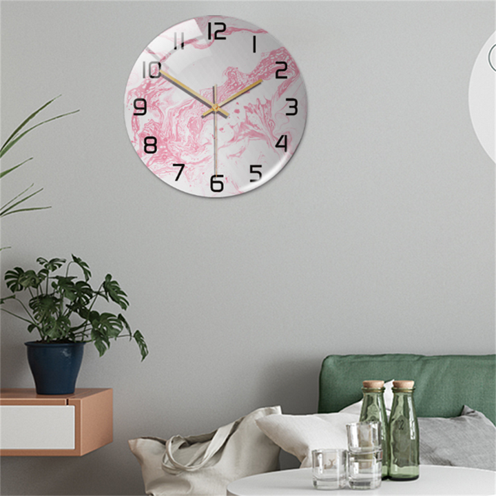 Elegant marble-effect wall clock, perfect for adding a modern touch to home decor.