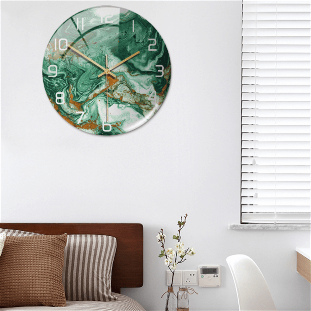 Chic decorative wall clock featuring a timeless marble style, ideal for modern decor.