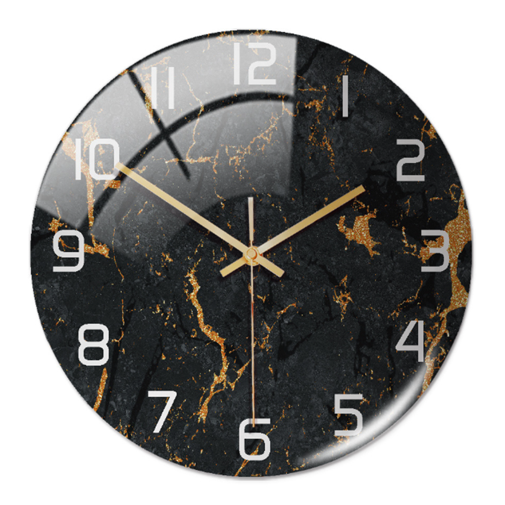 Sophisticated marble-style clock, a sleek modern timepiece for any elegant bedroom.