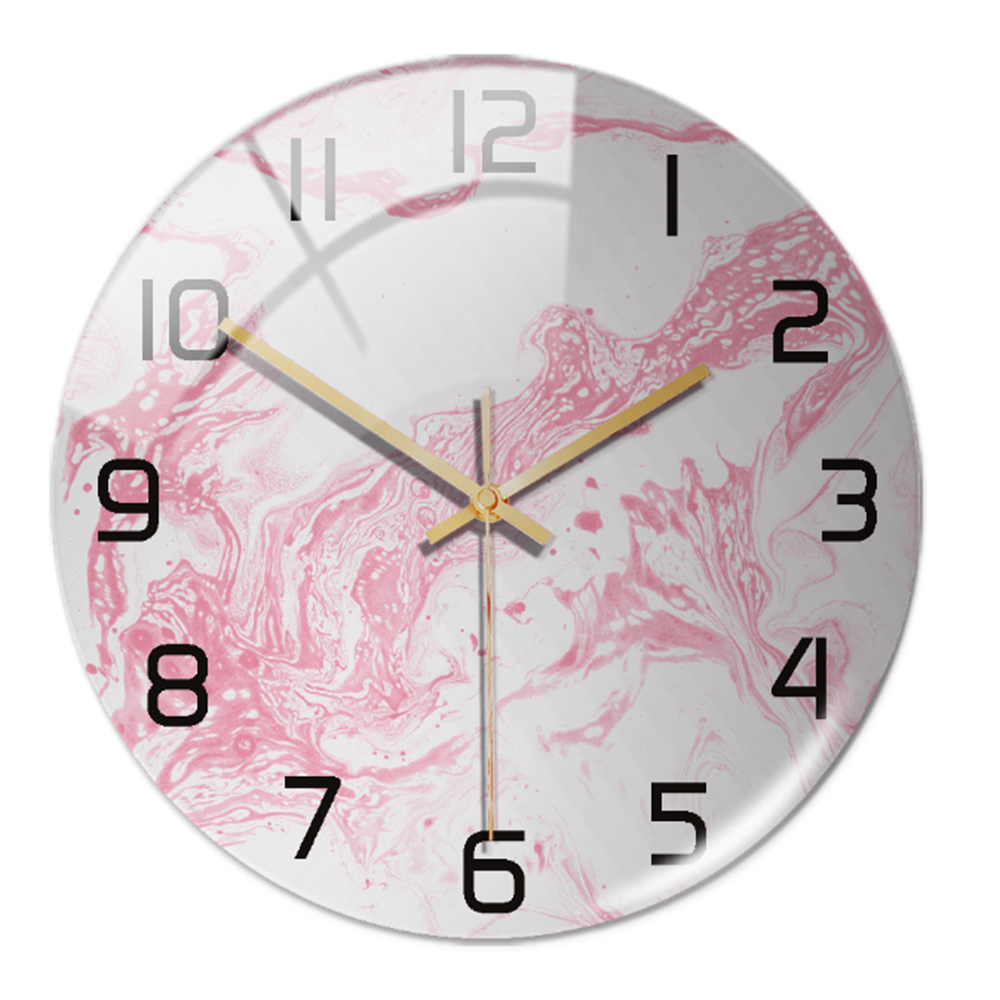 Decorative wall clock featuring a stunning marble design, enhancing modern home decor.