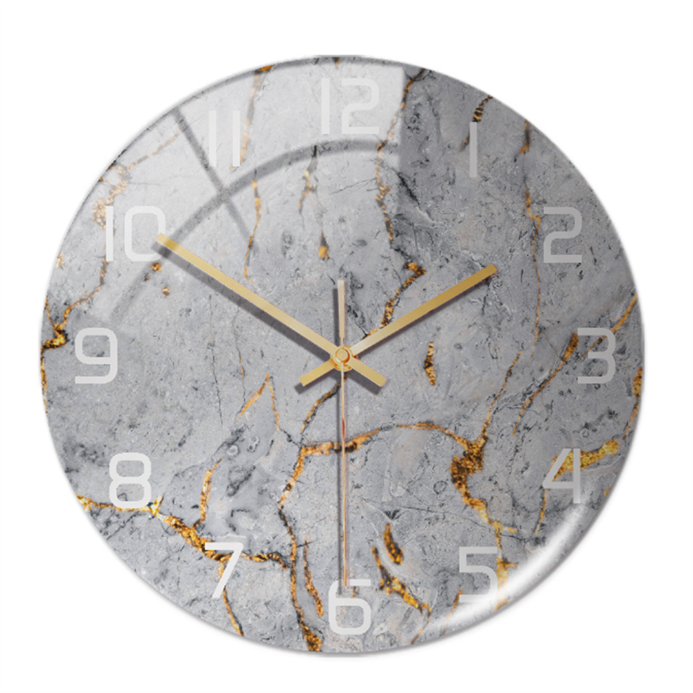 Contemporary marble-look wall clock, an elegant statement piece for modern decor.