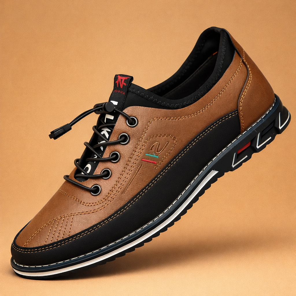 Versatile men's brown dress shoes, comfortable casual style, ideal elegant footwear for everyday wear.