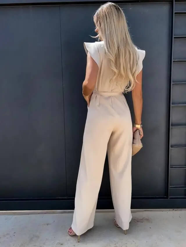 Sophisticated one-shoulder women's jumpsuit, perfect for parties & formal events. Comfortable evening wear.