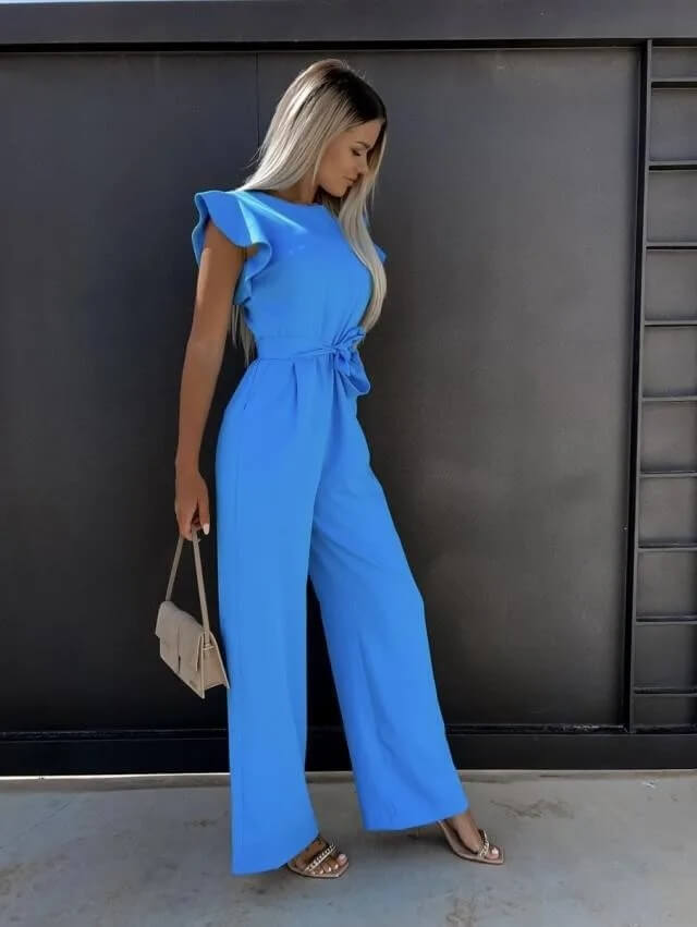 Elegant women's one-shoulder jumpsuit, a comfortable and chic choice for formal evening wear and parties.