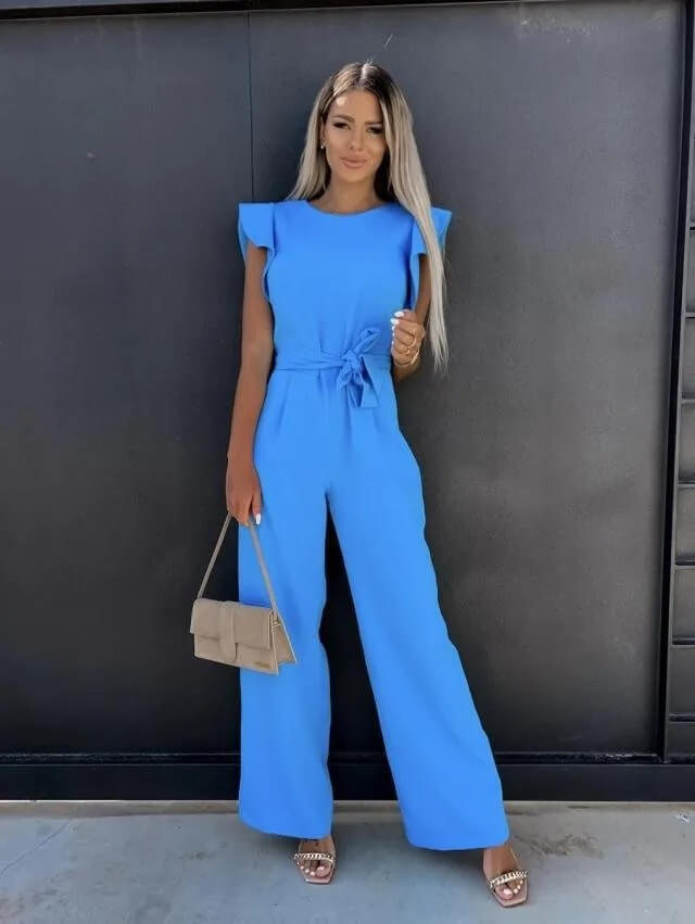 Stylish one-shoulder jumpsuit for women, perfect for elegant evening wear and special occasion parties.