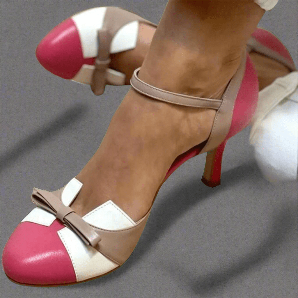 Women's comfortable mid-heel orthopedic sandals with stylish bow, perfect for summer elegance and support.
