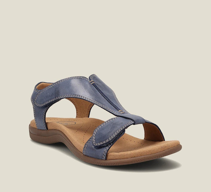 Adjustable strap & cushioned sole on elegant women's orthopedic sandals for superior comfort.