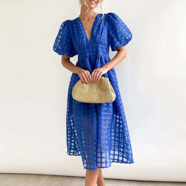 Stylish women's elegant casual polyester dress, perfect for a relaxed yet chic look.