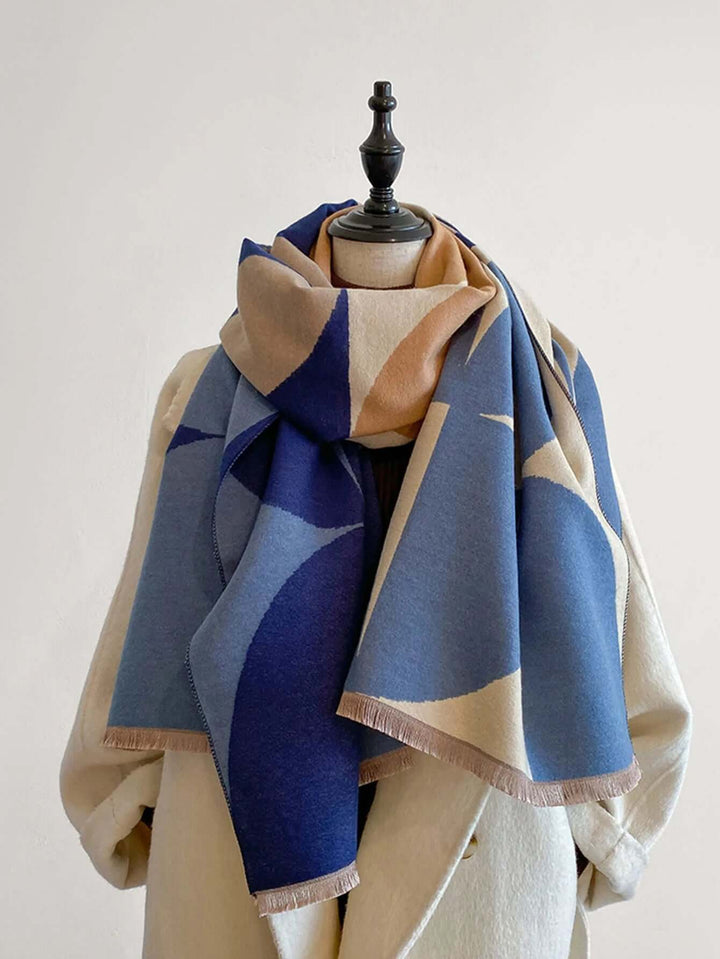 Cozy reversible elegant women's winter scarf, a versatile fashion wrap.