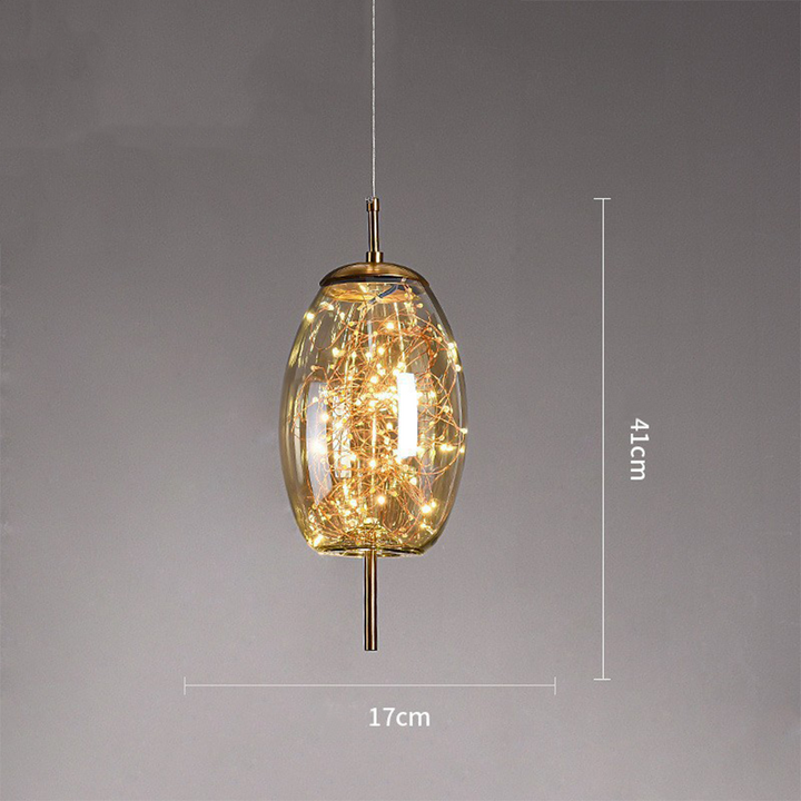 Elegant Scandinavian LED pendant light with sleek glass design; perfect for modern spaces, enhancing ambiance with soft glow.