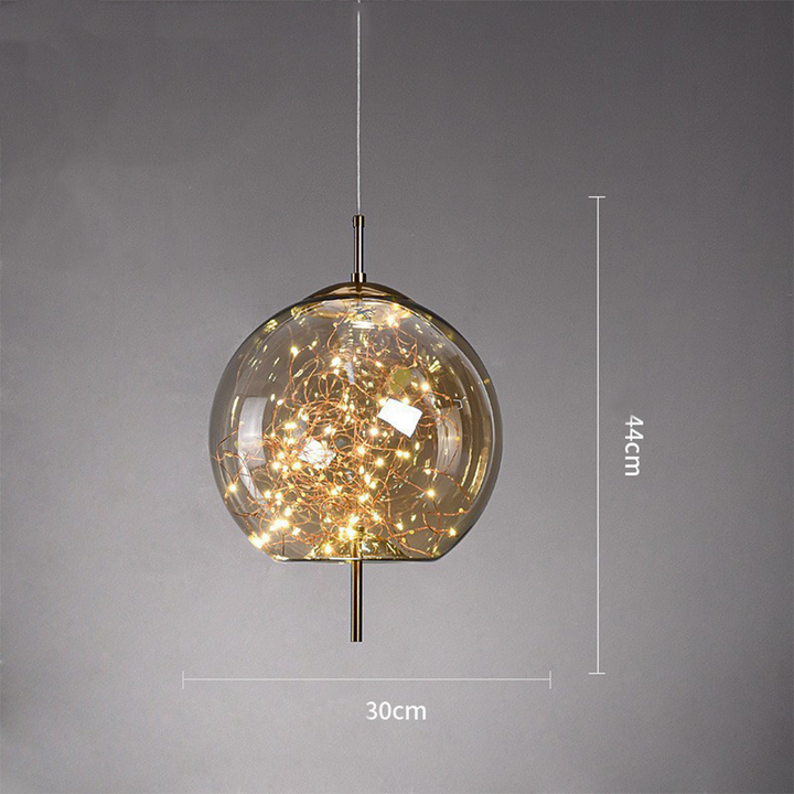 Elegant Scandinavian LED pendant light with sleek glass design; perfect for modern spaces, enhancing ambiance with soft glow.