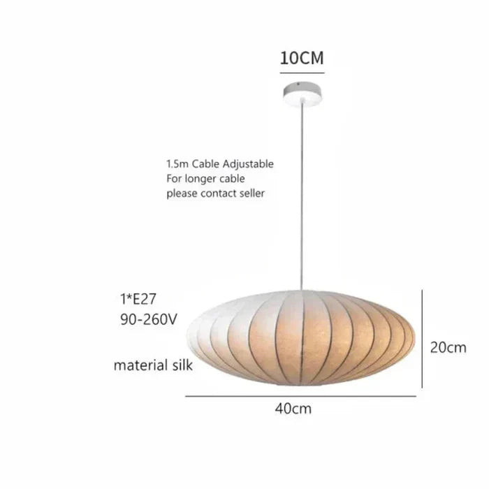 Modern elegant pendant light featuring shimmering crystals & soft silk shade, ideal ceiling lighting for home decor.