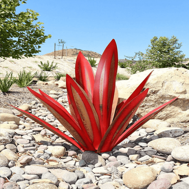 Eco-friendly solar agave light, unique handcrafted garden decor. Waterproof outdoor patio & lawn ornament.