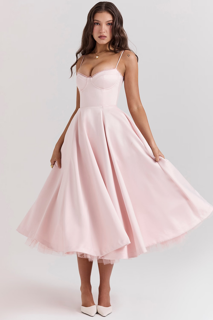 Timeless vintage corset dress for women, ideal as elegant formal wear.
