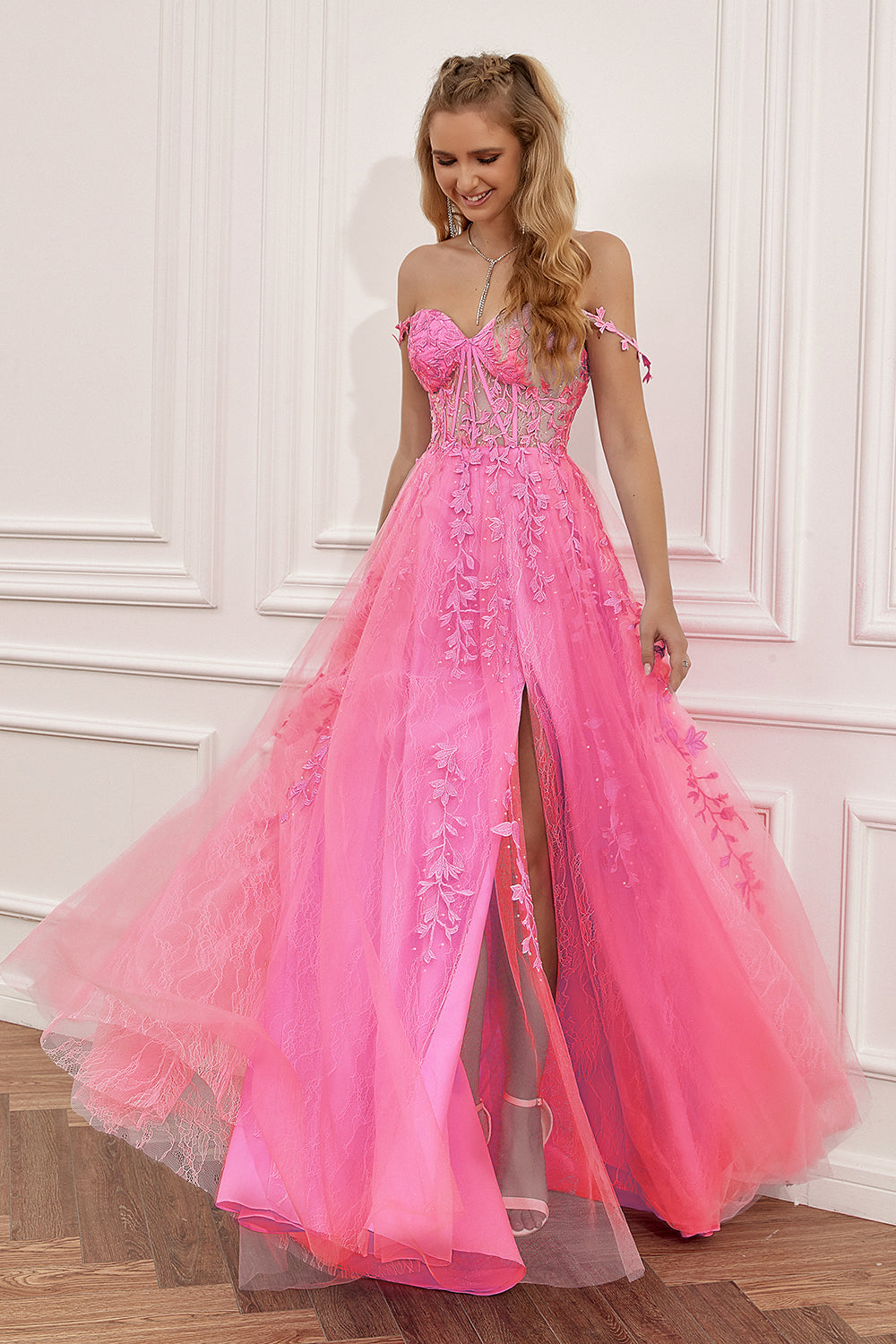 Sophisticated A-line ball gown for women, ideal as a prom, gala, or wedding guest dress.