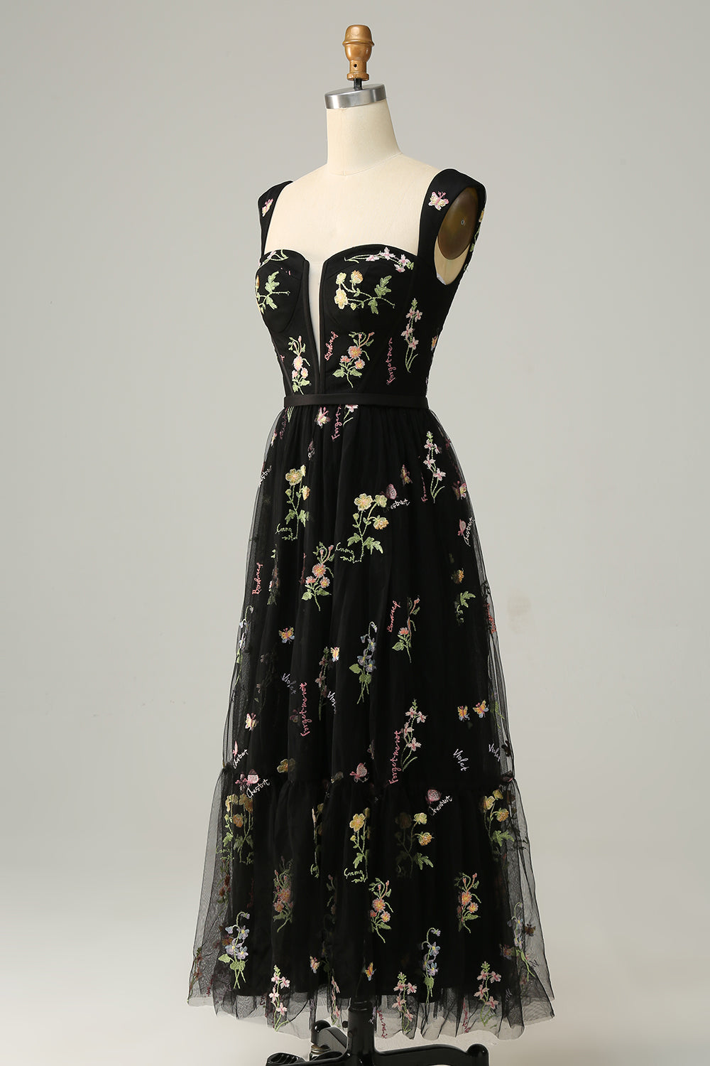 Captivating women's A-Line formal gown, adorned with exquisite embroidery for a dazzling look.