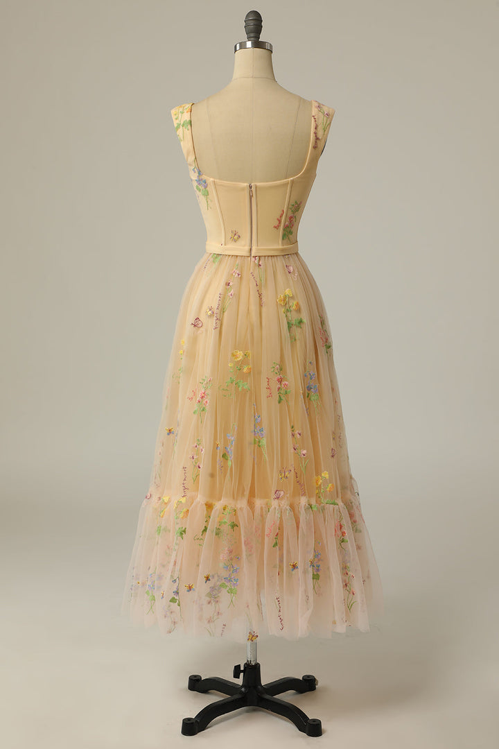 Refined A-Line formal wear, a women's ball gown with delicate embroidery for elegant events.