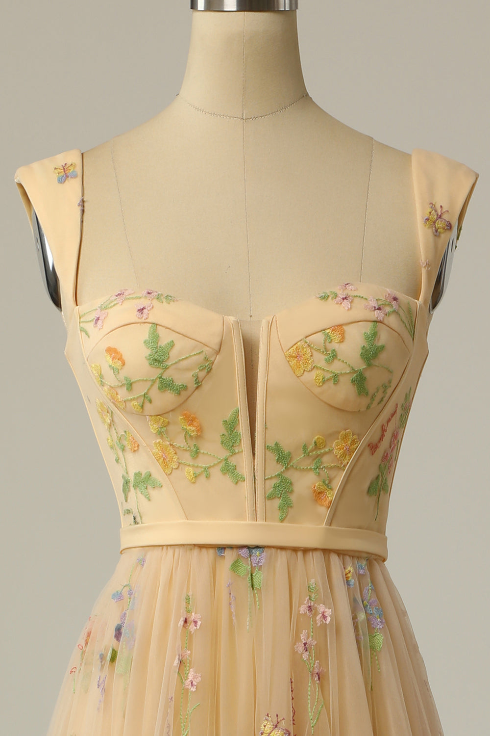 Exquisite women's A-Line ball gown, richly embroidered, a sophisticated choice for formal occasions.