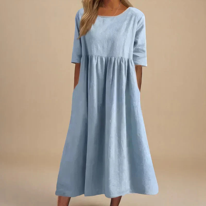Elegant women's A-line dress, perfect for sophisticated occasions. Flattering fit & versatile for day to night wear.