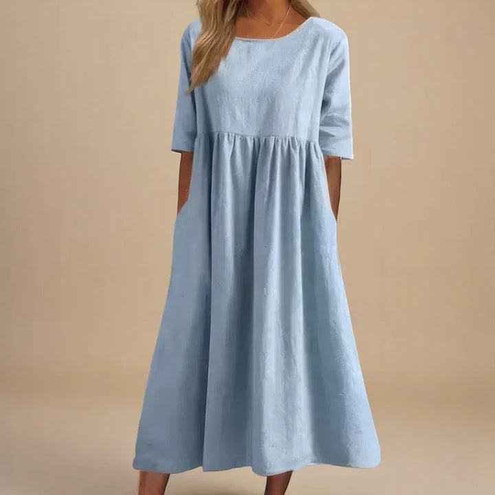 Elegant women's A-line dress, perfect for sophisticated occasions. Flattering fit & versatile for day to night wear.