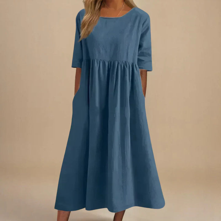 Comfortable & versatile A-line dress for women. Ideal for casual outings or dressing up for a party. Spring/summer style.