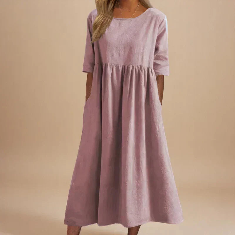 Flattering A-line party dress for women. Elegant and comfortable, a versatile wardrobe essential for any event.