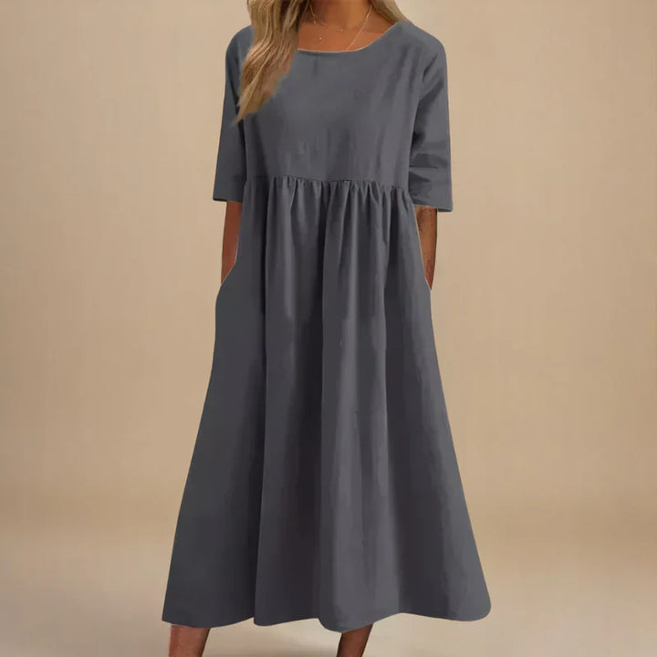 Beautiful women's A-line dress, an elegant & flattering wardrobe essential. Versatile for casual or party wear.