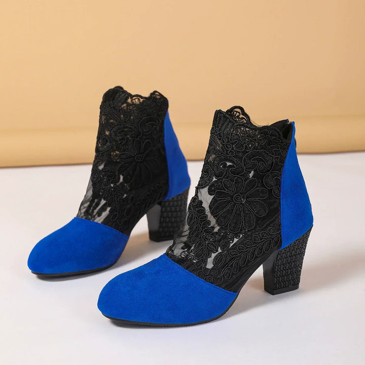 Elegant women's ankle strap block heels, designed for all-day pain-free comfort, ideal for work or parties.