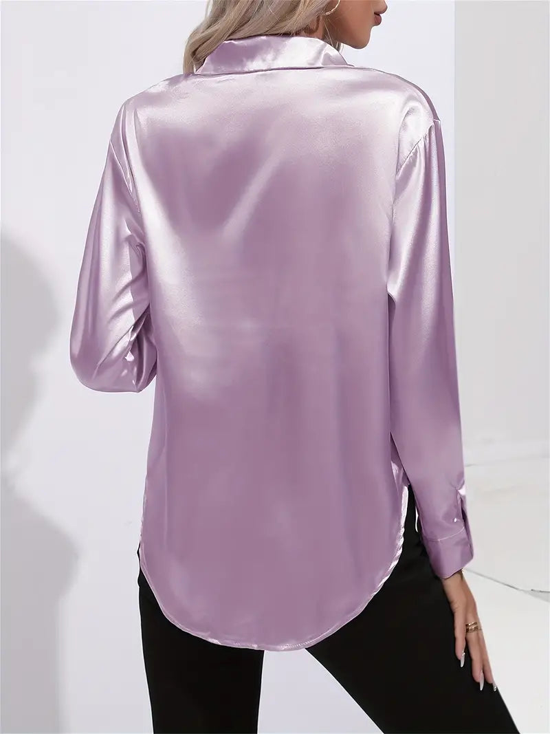 Elegant women's blouse, button-down design, ideal for evening fashion.