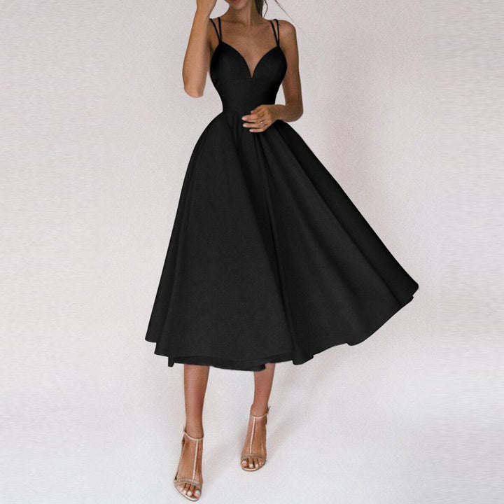 Modern elegant women's dress, a classy choice for party wear and sophisticated events with timeless style.