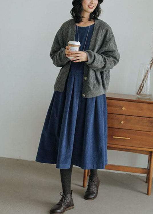Comfortable women's Emilia corduroy midi dress. Long sleeve design for elegant autumn & winter style.